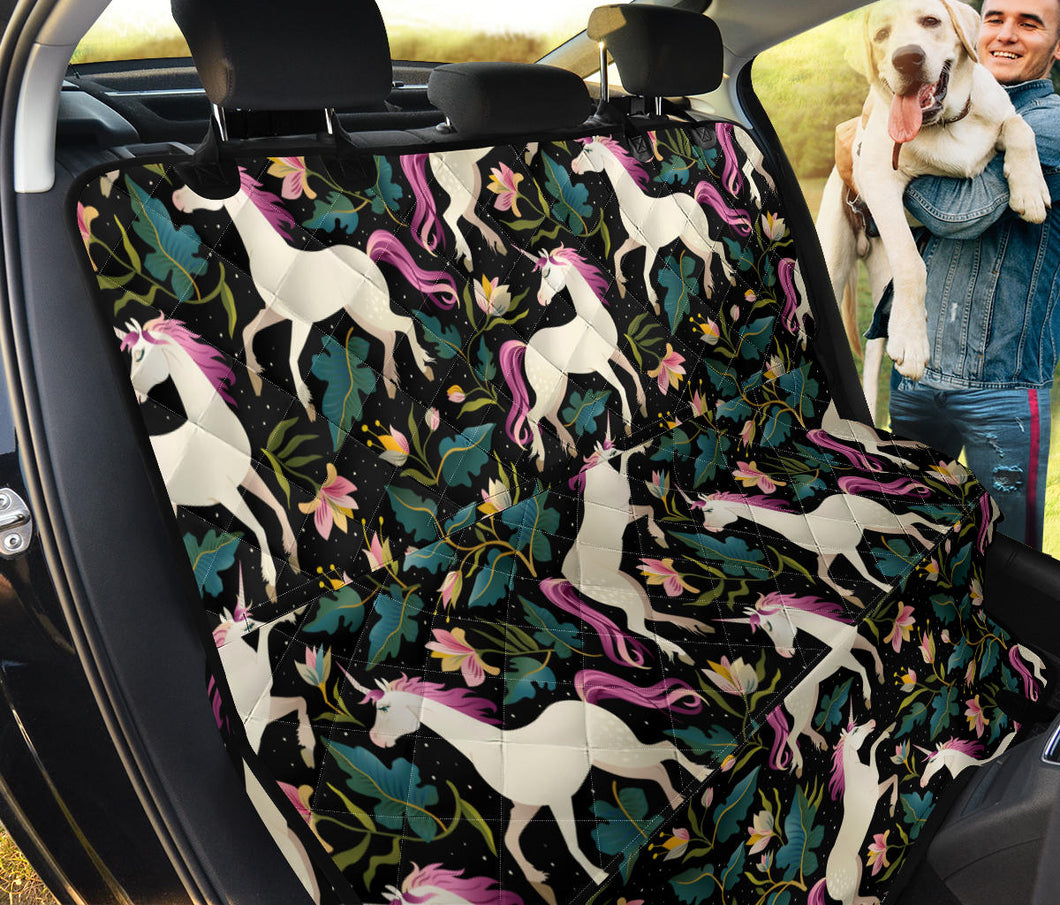 Unicorns Forest Background Dog Car Seat Covers