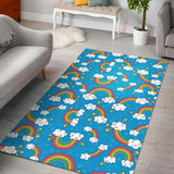 Rainbows Sky Clouds Pattern Area Rug