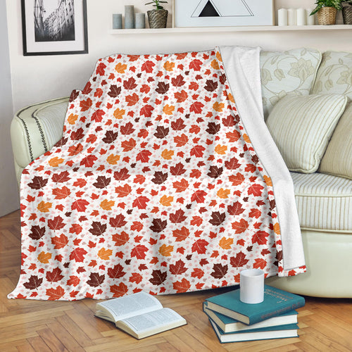 Colorful Maple Leaf Pattern Premium Blanket