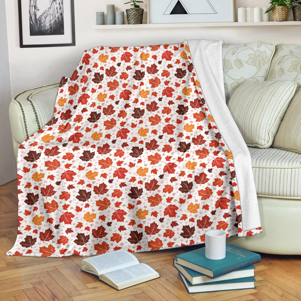 Colorful Maple Leaf Pattern Premium Blanket