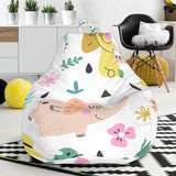 Cute Elephants Palm Tree Flower Butterfly Pattern Bean Bag Cover
