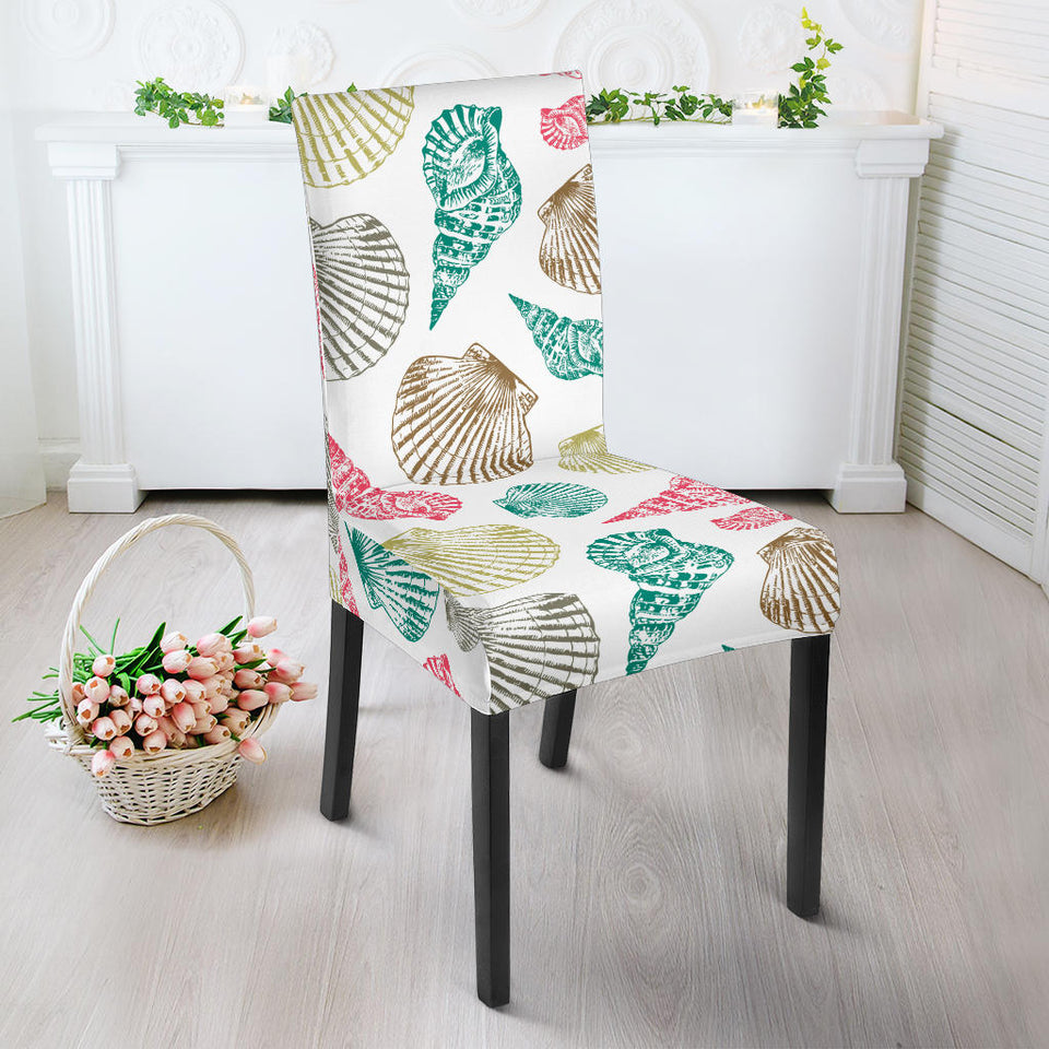 Colorful Shell Pattern Dining Chair Slipcover