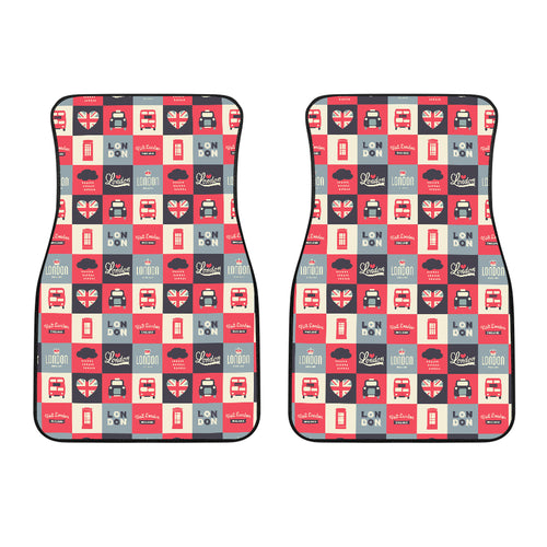 British Pattern Print Design 05 Front Car Mats