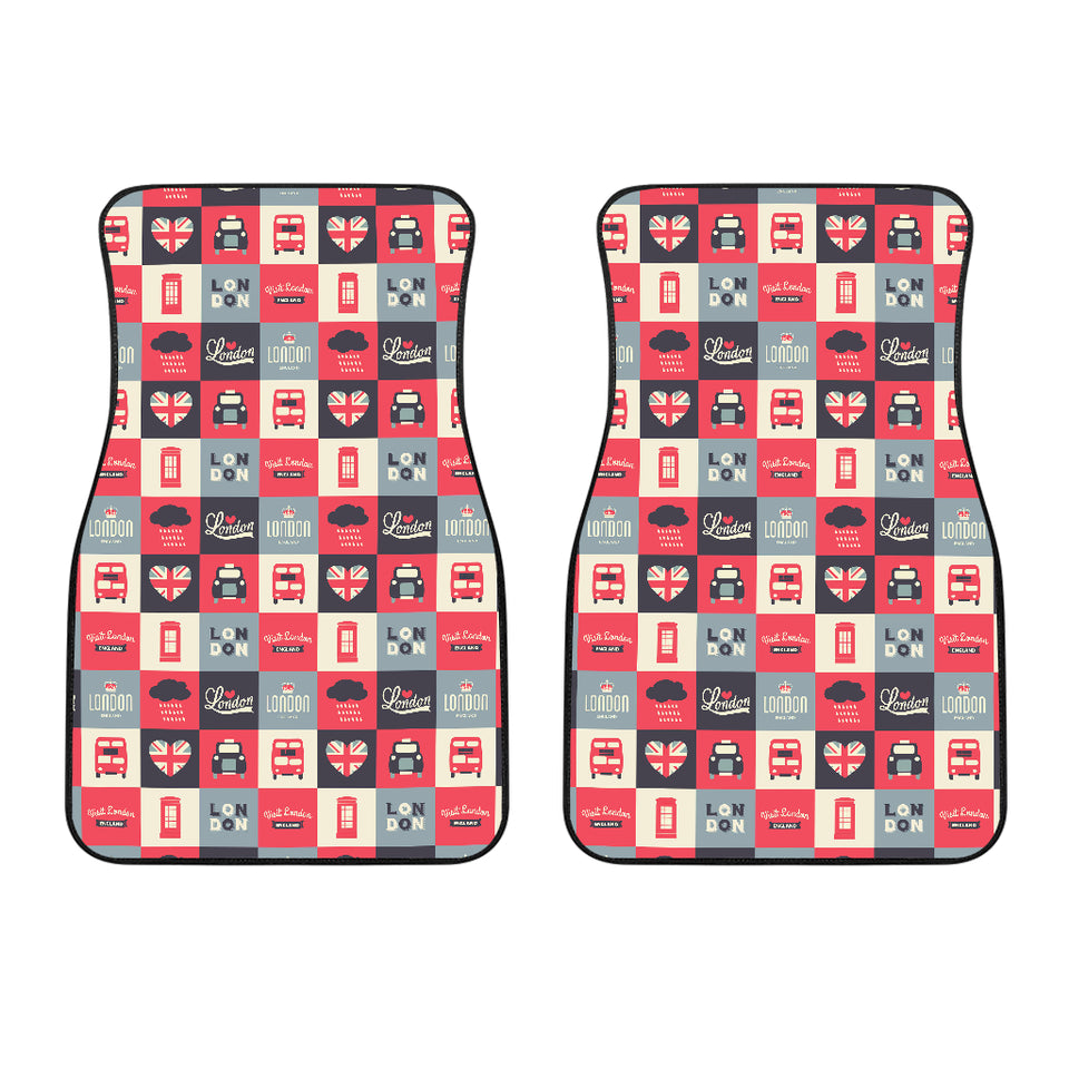 British Pattern Print Design 05 Front Car Mats