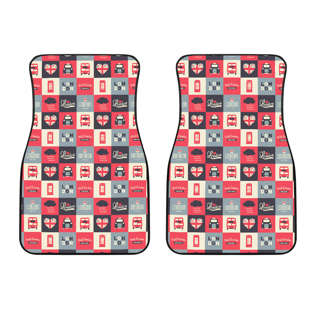 British Pattern Print Design 05 Front Car Mats