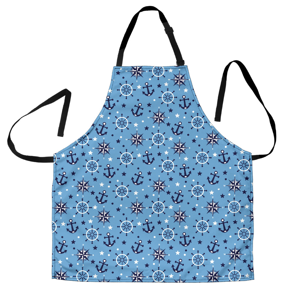 Anchors Rudder Compass Star Nautical Pattern Adjustable Apron