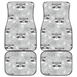 Cute Raccoons Leaves Dot Front And Back Car Mats