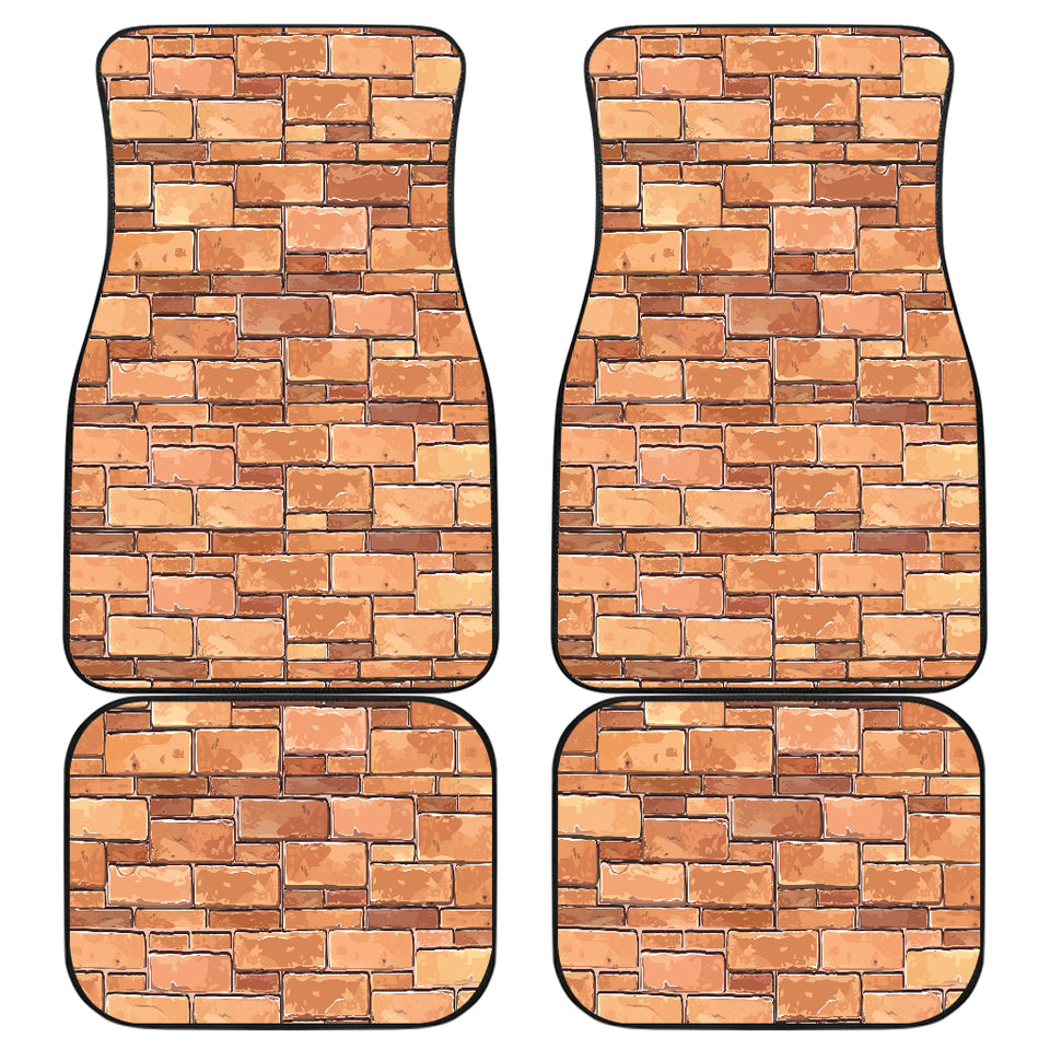 Brick Printed Pattern Print Design 04 Front and Back Car Mats