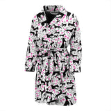 Greyhound Pattern Print Design 02 Men's Bathrobe