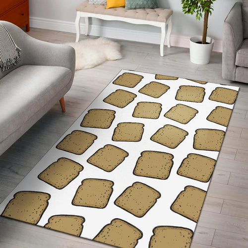 Bread Toast Pattern Print Design 03 Area Rug