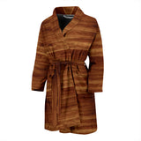 Wood Printed Pattern Print Design 04 Men's Bathrobe