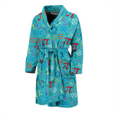 Math Pattern Print Design 02 Men's Bathrobe