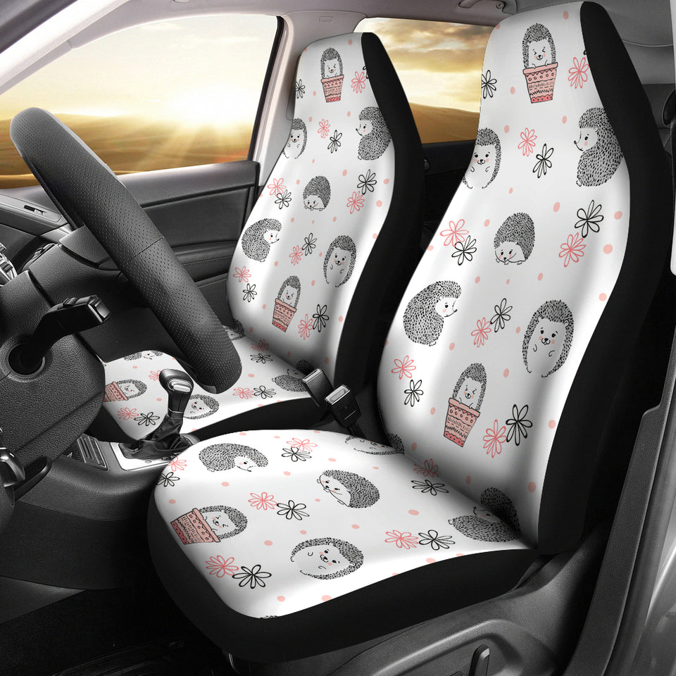 Hedgehog Pattern Print Design 02 Universal Fit Car Seat Covers