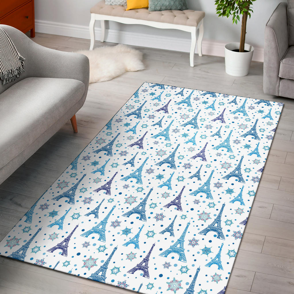 Eiffel Tower Pattern Print Design 01 Area Rug