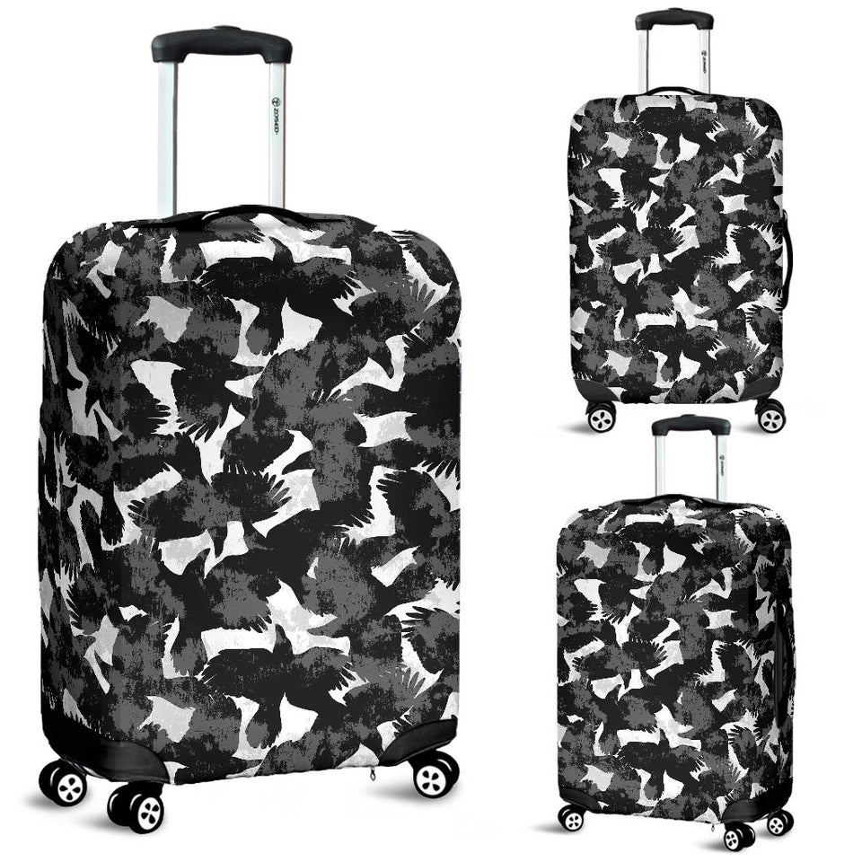 Crow Illustration Pattern Luggage Covers