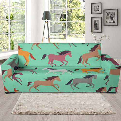Colorful Horses Pattern Sofa Slipcover