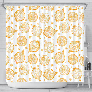Hand Drawn Onion Pattern Shower Curtain Fulfilled In US