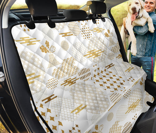Beautiful Gold Japanese Pattern Dog Car Seat Covers