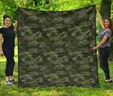 Digital Green Camo Camouflage Pattern Premium Quilt