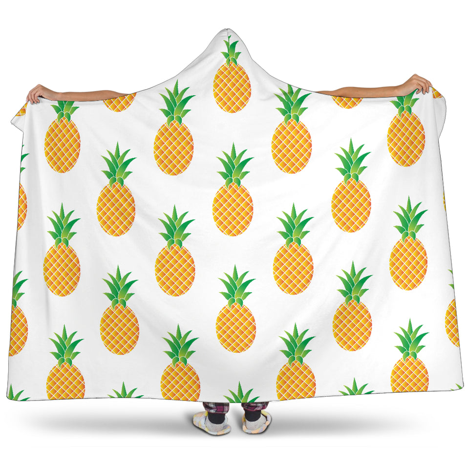 Pineapples Pattern Hooded Blanket