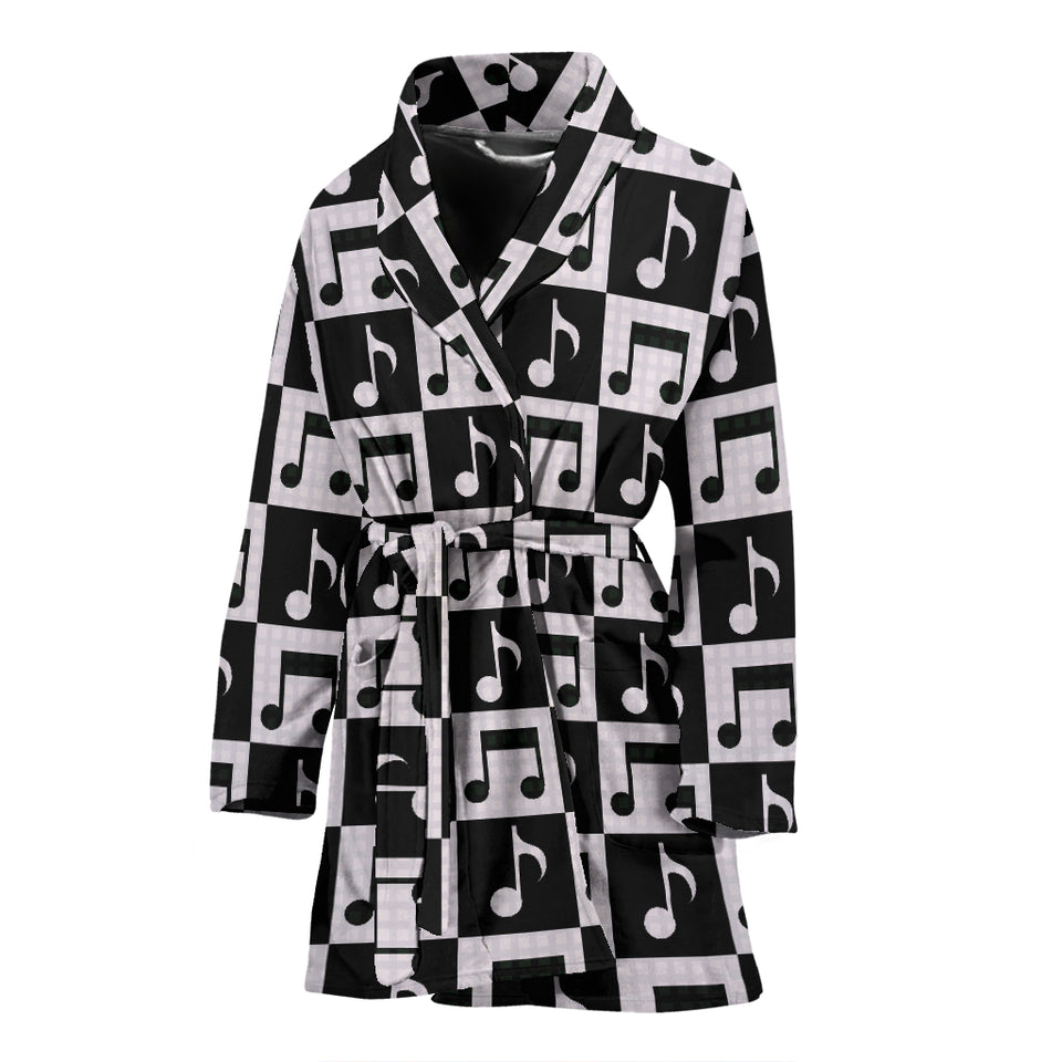 Music Notes Pattern Print Design 01 Women's Bathrobe