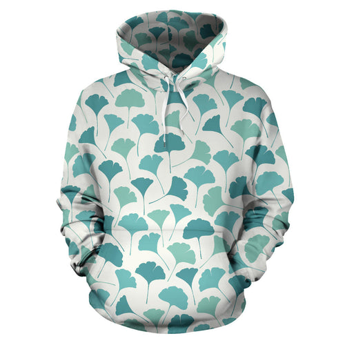 Green Ginkgo Leaves Pattern Men Women Pullover Hoodie