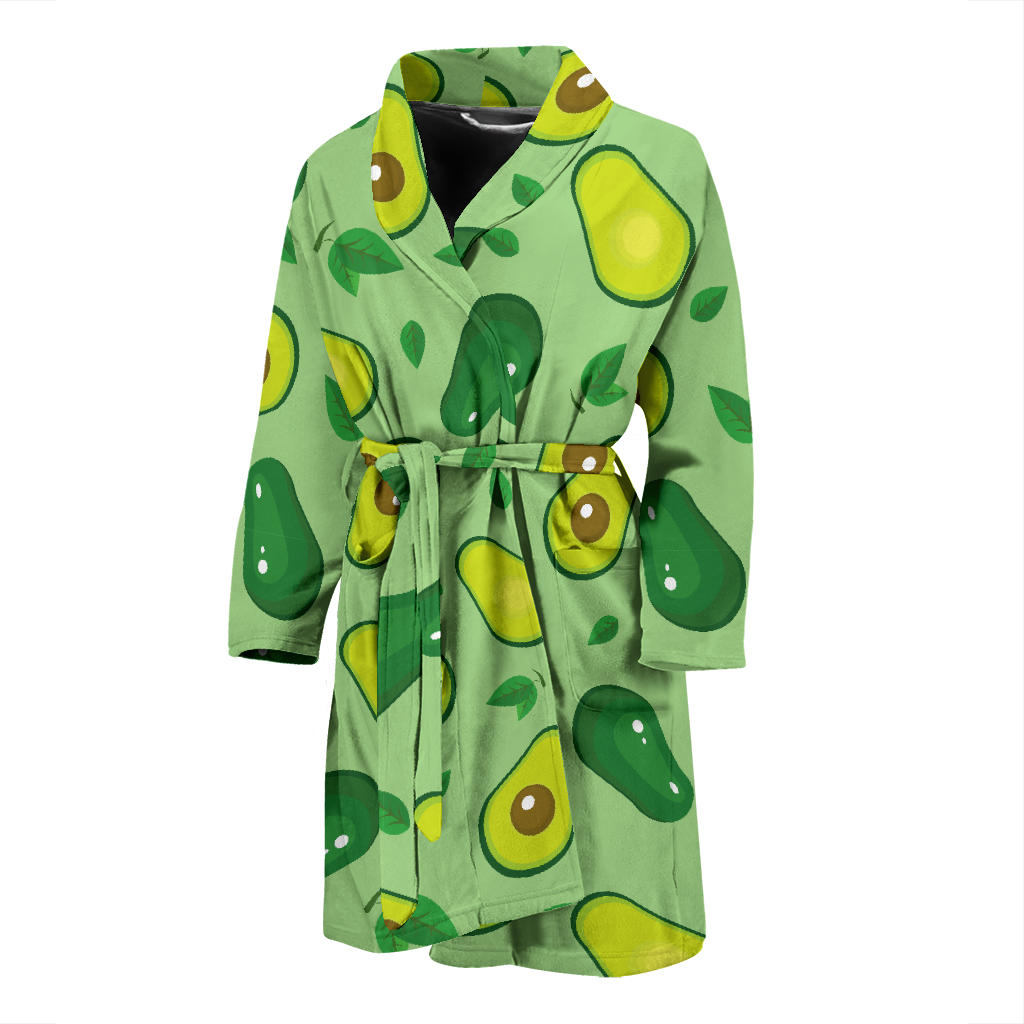 Avocado Pattern Green Background Men'S Bathrobe