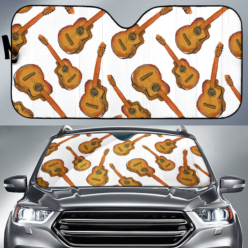 Paint Guitar Pattern Car Sun Shade