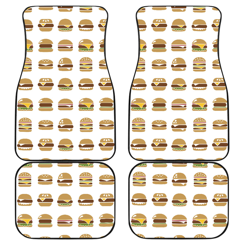 Hamburger Pattern Print Design 02 Front and Back Car Mats