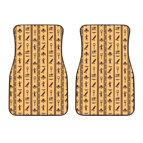 Egypt Hieroglyphics Pattern Print Design 02 Front Car Mats