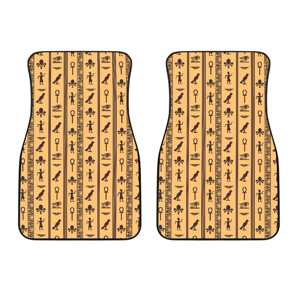 Egypt Hieroglyphics Pattern Print Design 02 Front Car Mats