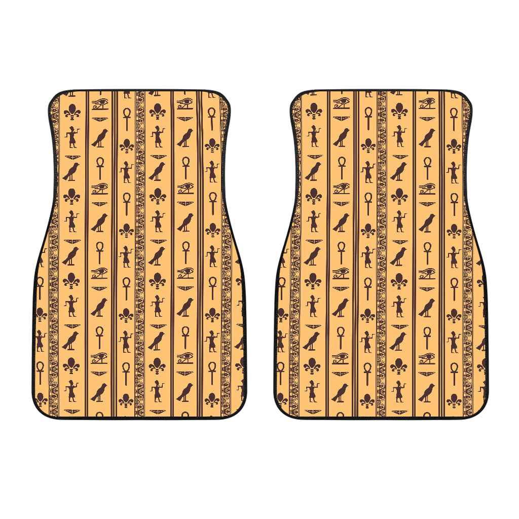 Egypt Hieroglyphics Pattern Print Design 02 Front Car Mats