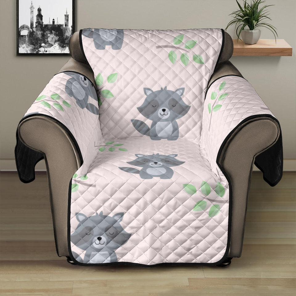 cute raccoons leaves pattern Recliner Cover Protector