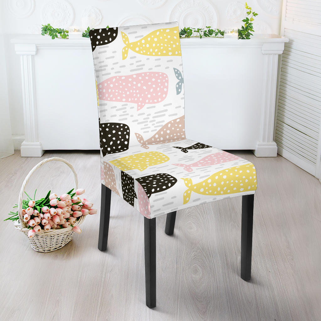 Whale Dot Pattern Dining Chair Slipcover