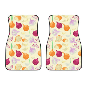 Onion Garlic White Red Pattern Front Car Mats