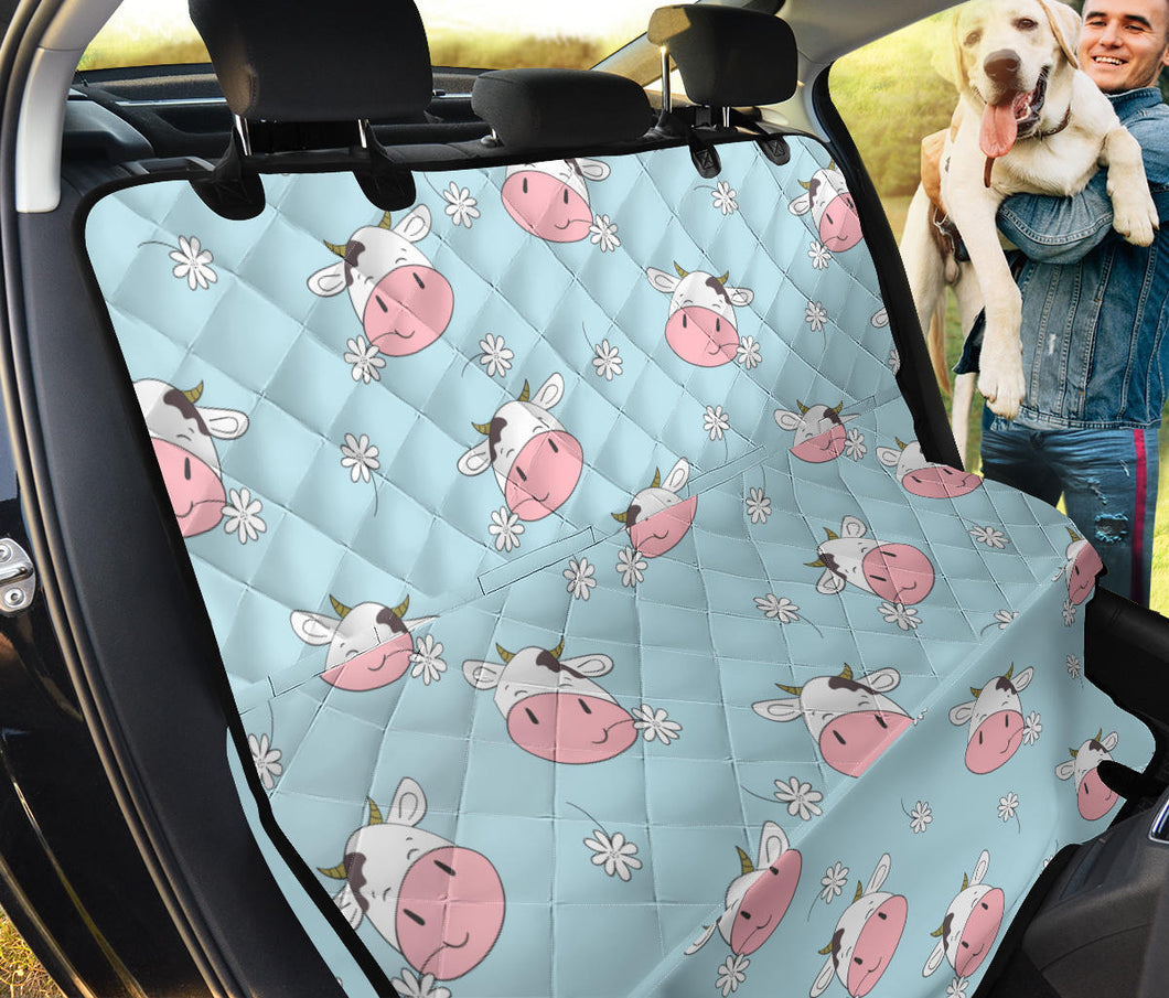 Cute Cow Flower Pattern Dog Car Seat Covers