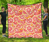 Tropical Grapefruit Pattern Premium Quilt