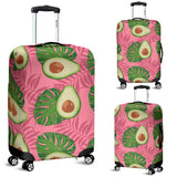 Avocado Slices Leaves Pink Back Ground Luggage Covers