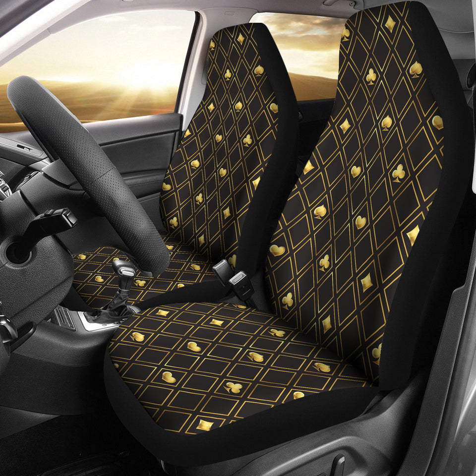 Casino Cards Suits Pattern Print Design 01 Universal Fit Car Seat Covers
