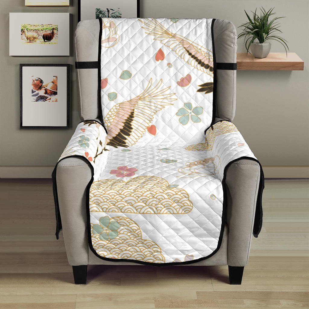 Beautiful Japanese cranes pattern Chair Cover Protector