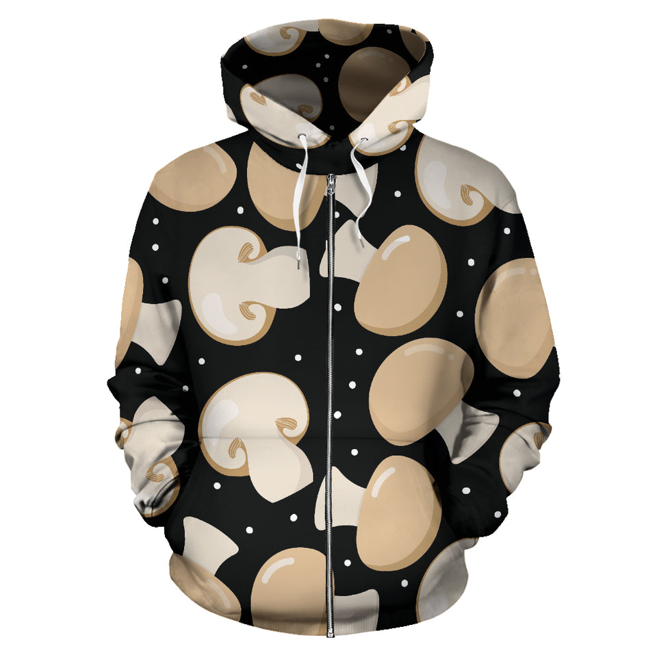 Champignon Mushroom Pattern Zip Up Hoodie