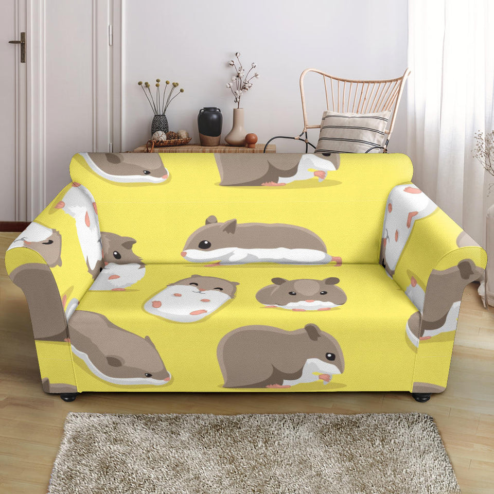 Cute Hamster Pattern Loveseat Couch Slipcover