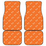 Engine Piston Orange Background Pattern Print Design 05 Front and Back Car Mats