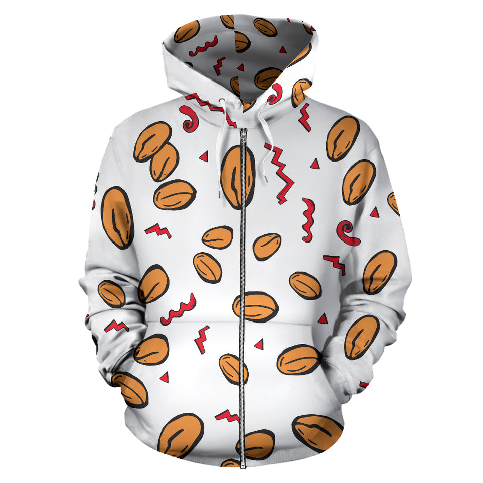 Peanuts Pattern Background Zip Up Hoodie