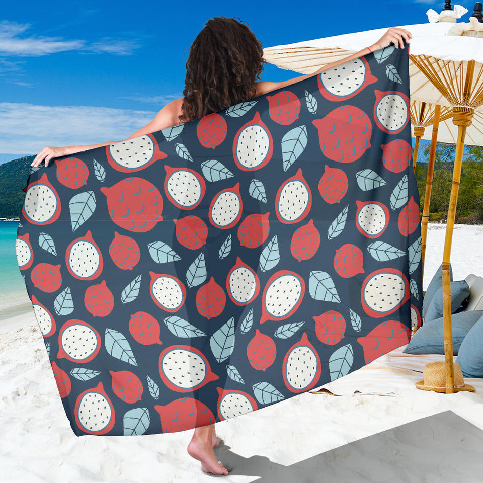 Dragon Fruits Dark Blue Background Sarong