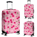 Cherry Flower Pattern Pink Background Luggage Covers