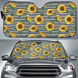 Sunflowers Ribbon Background Car Sun Shade