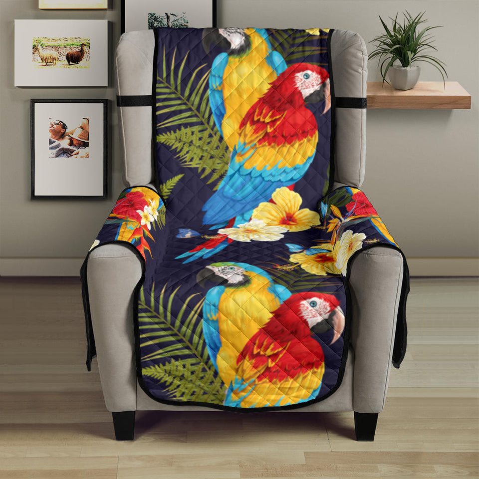 Colorful parrot flower pattern Chair Cover Protector