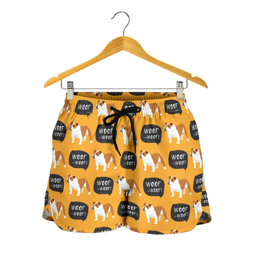 English Bulldog Pattern Print Design 04 Women Shorts