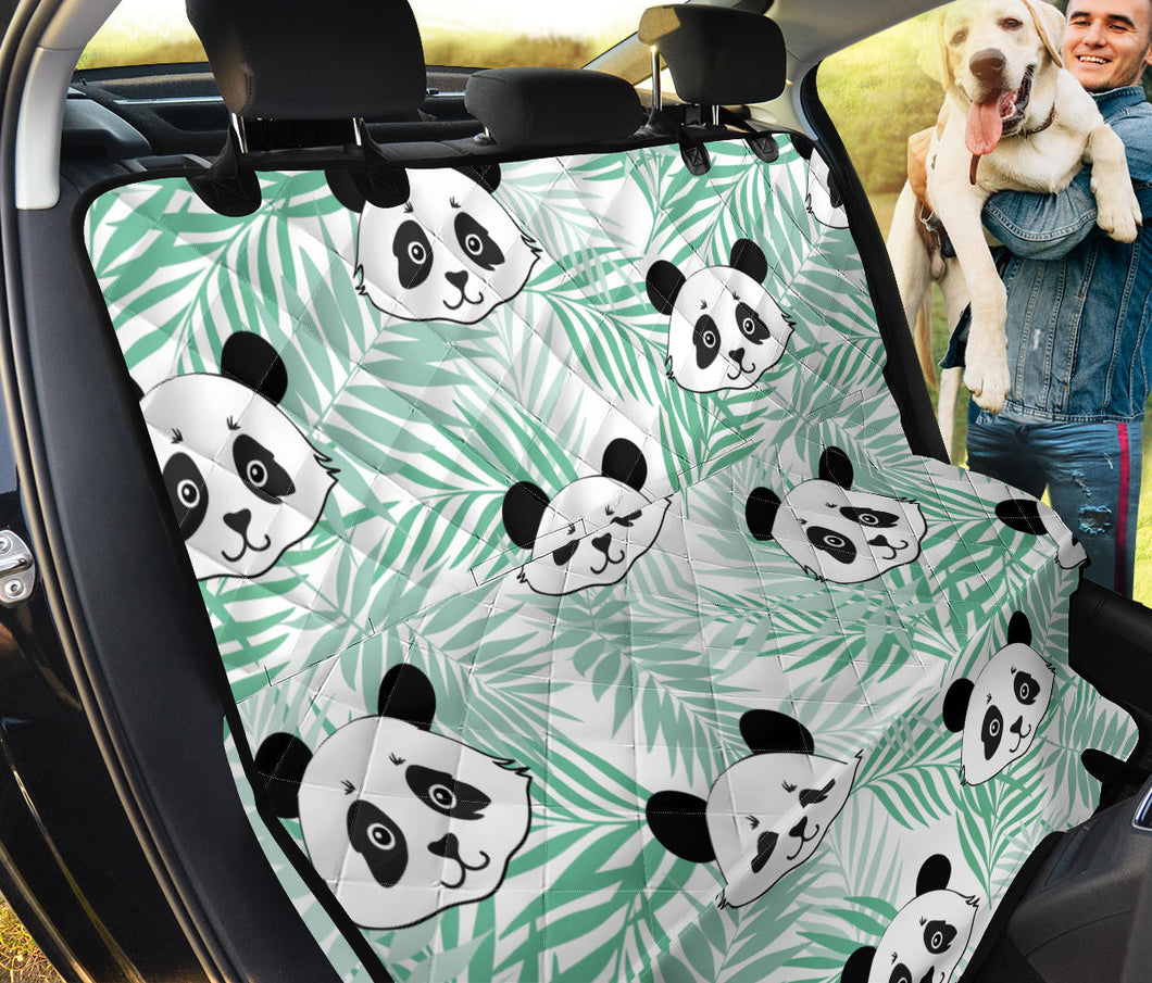 Panda Pattern Tropical Leaves Background Dog Car Seat Covers
